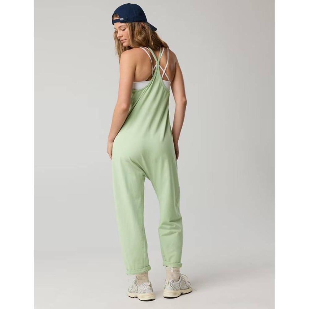 Aerie OG Cotton Racerback Jumpsuit Light Green Small New With Tags - Picture 2 of 7